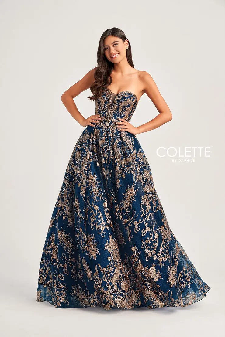 Style CL5101 Colette by Daphne #$18 Navy Blue/Gold picture